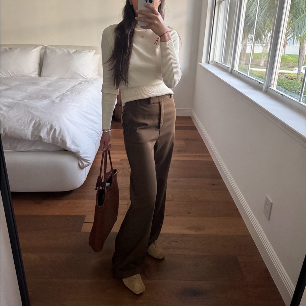 High-Rise trouser Pants in Brown